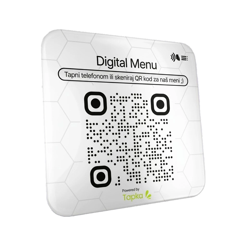 Tapka NFC Digitalni Meni Sticker 1.0 - Beli